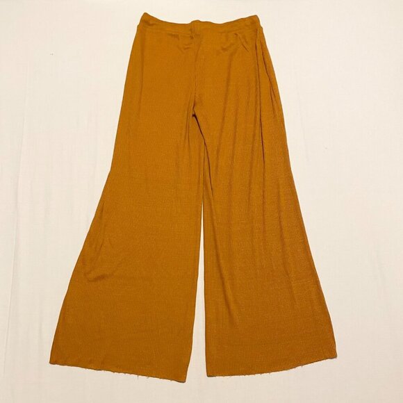 Zara Mustard Drawstring Wide Leg Trousers Womens Size Large - Picture 10 of 13